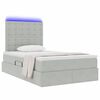 vidaXL Letto con contenitore e LED Grigio chiaro 120 x 200 cm Velluto
