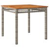 vidaXL Tavolo da Giardino Grigio 80x80x75 cm Polyrattan e Legno Acacia
