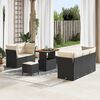 vidaXL Set Divano da Giardino 8 pcs Nero polyrattan