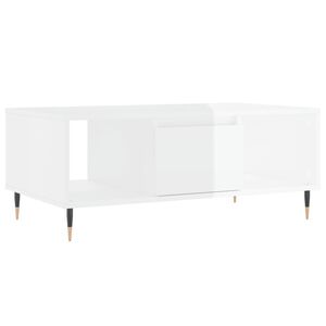 vidaXL Tavolino Salotto Bianco Lucido 90x50x36,5 cm Legno Multistrato