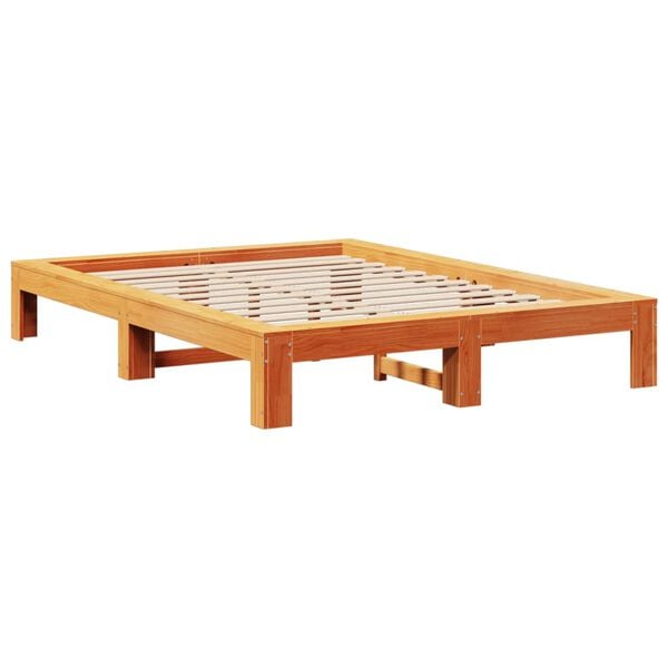 vidaXL Letto senza Materasso Marrone Cera 135x190 cm in Legno di Pino