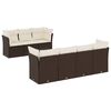 vidaXL Set Divani da Giardino 8 pz con Cuscini Marrone in Polyrattan