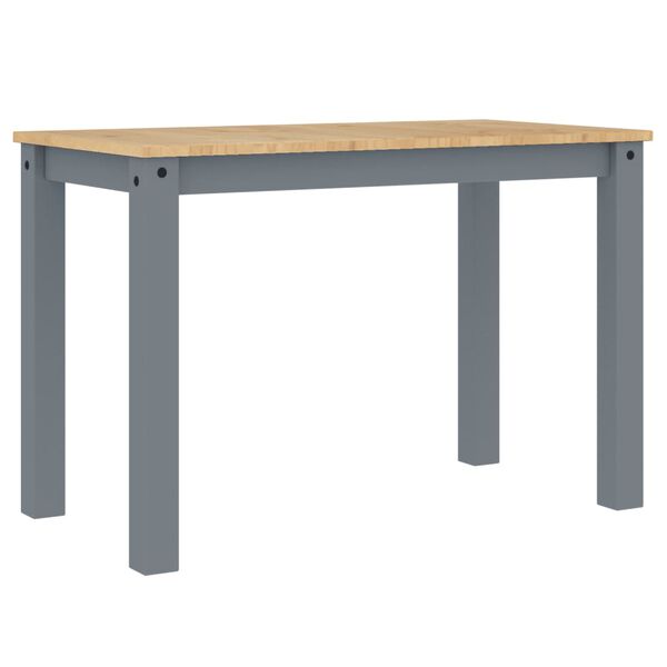 vidaXL Tavolo da Pranzo Panama Grigio 112x60x75 cm Legno Massello Pino