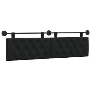 vidaXL Testata appesa Montaggio a parete Nero 170 x 55 x 7 cm Tessuto