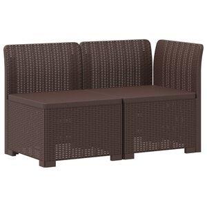 vidaXL Divano da Giardino a 2 Posti Aspetto Rattan PP Marrone