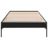 vidaXL Giroletto Nero 100x200 cm in Legno Multistrato e Metallo