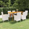 vidaXL Set Mobili da Pranzo per Giardino 7 pz Bianco