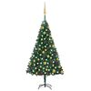 vidaXL Albero di Natale Preilluminato con Palline Verde 120 cm PVC