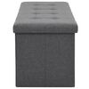 vidaXL Cassapanca Pieghevole in Simil Lino 110x38x38 cm Grigio Scuro