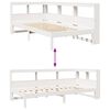 vidaXL Letto Libreria senza Materasso Bianco 90x190 cm Massello Pino