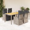 vidaXL Set da Pranzo da Giardino 5 pz con Cuscini in Polyrattan Grigio