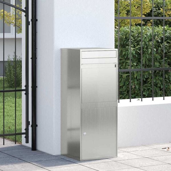 vidaXL Cassetta per pacchi Nero 41 x 38 x 103 cm Acciaio zincato