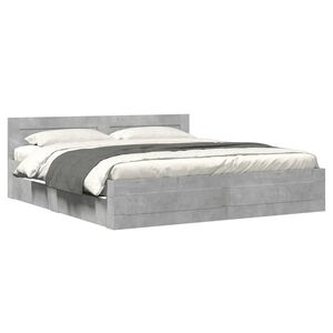 vidaXL Giroletto Testiera Grigio Cemento 200x200 cm Legno Multistrato