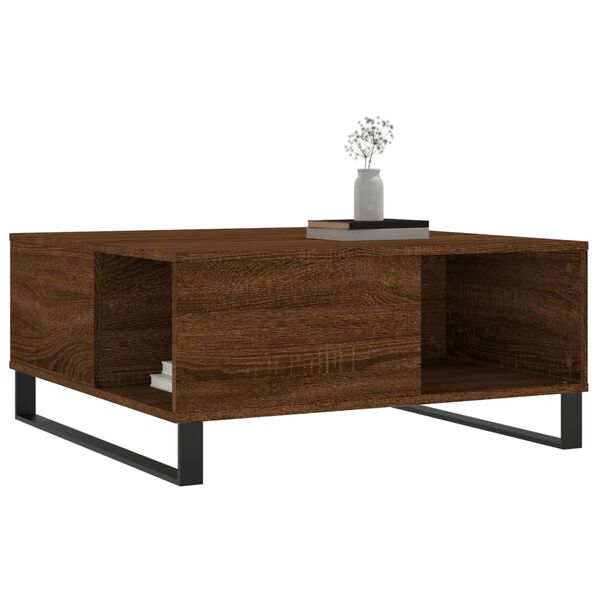 vidaXL Tavolino Salotto Rovere Marrone 80x80x36,5 cm Legno Multistrato