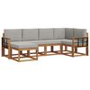 vidaXL Set di divani da esterno 6 pz Grigio Naturale e Chiaro