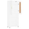 vidaXL Credenza Bianco Lucido 69,5x34x180 cm in Legno Multistrato