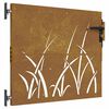 vidaXL Cancello da giardino 85x75 cm in acciaio Corten con design erba
