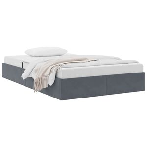 vidaXL Letto con Contenitore Grigio scuro 120 x 200 cm Velluto