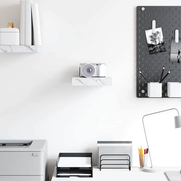 vidaXL Scaffale da parete Marmo Bianco 23 x 23,5 x 4 cm