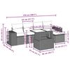 vidaXL Set Divano da Giardino 6 pz con Cuscini Nero in Polyrattan