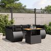 vidaXL Set Divani da Giardino con Cuscini 7pz Nero Polyrattan
