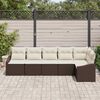 vidaXL Set di divani con cuscino 6 pcs Marrone polyrattan