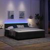 vidaXL Letto a molle con materasso con led Nero 180 x 200 cm Tessuto