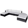 vidaXL Set Mobili da Giardino 6 pz con Cuscini in Polyrattan Nero
