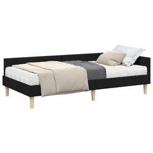 vidaXL Struttura Letto Angolare con Materasso 2 pcs Verde Tessuto