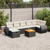 vidaXL Set Divani da Giardino con Cuscini 8 pz Nero in Polyrattan