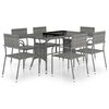 vidaXL Set Mobili da Pranzo Giardino 7 pz Polyrattan Antracite Grigio