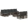 vidaXL Set Divano da Giardino 10 pz Grigio polyrattan