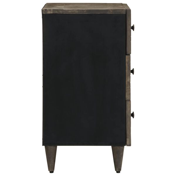 vidaXL Comodino Grigio Chiaro 50x33x60 cm in Legno Massello di Mango