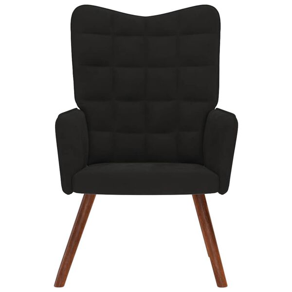 vidaXL Poltrona Relax Nera in Velluto