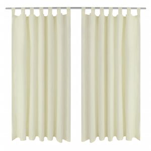 Tende Micro-Raso Crema 2 pezzi con Occhielli 140 x 245 cm