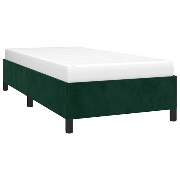 vidaXL Giroletto senza Materasso Verde Scuro 90x200 cm in Velluto