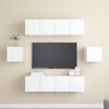 vidaXL Set Mobili Porta TV 6 pz Bianco in Legno Multistrato