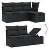 vidaXL Set Divani da Giardino con Cuscini 8 pz Nero Polyrattan Acacia