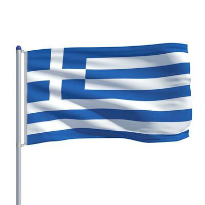 vidaXL Bandiera della Grecia con Pennone in Alluminio 6 m