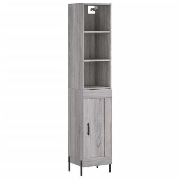 vidaXL Credenza Grigio Sonoma 34,5x34x180 cm in Legno Multistrato