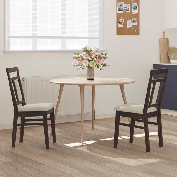 vidaXL Sedia da pranzo 2 pcs Marrone chiaro e chiaro