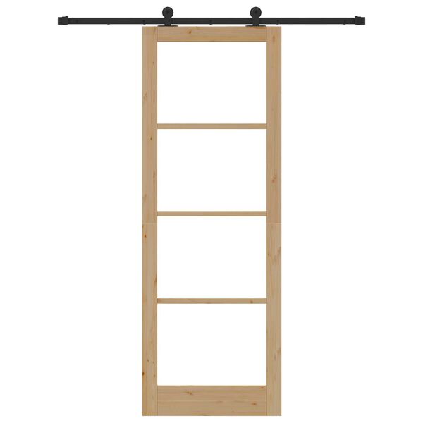 vidaXL Porta scorrevole ORKDAL Naturale e Nero 83 x 232 cm