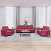 vidaXL Set di Divani 3 pz con Cuscini Rosso Vino in Velluto