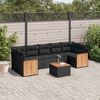 vidaXL Set Divani da Giardino con Cuscini 8 pz Nero in Polyrattan