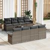 vidaXL Set Divano da Giardino 9 pcs Grigio Poly Rattan