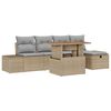 vidaXL Set Divano da Giardino 6 pcs Beige polyrattan