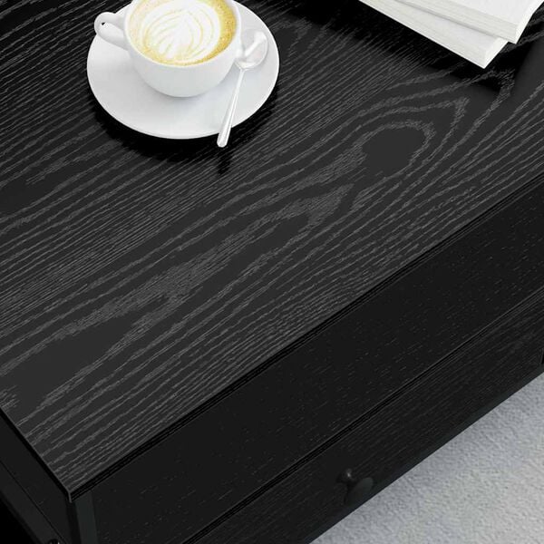 vidaXL Tavolino da salotto with Drawer Rovere nero 100 x 51 x 45 cm