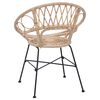 vidaXL Sedia da pranzo 2 pcs Naturale 49 x 51 x 81 cm Rattan e Ferro