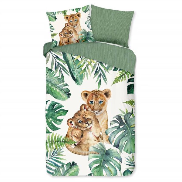 Good Morning Copripiumino per Bambini JUNGLE 140x200/220 cm Verde