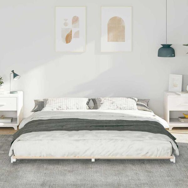 vidaXL Struttura letto a terra Bianco 200 x 210 cm